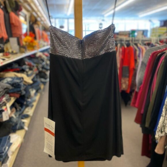 Calvin Klein Sz. 10 Black Strapless Evening Dress - Picture 2 of 6